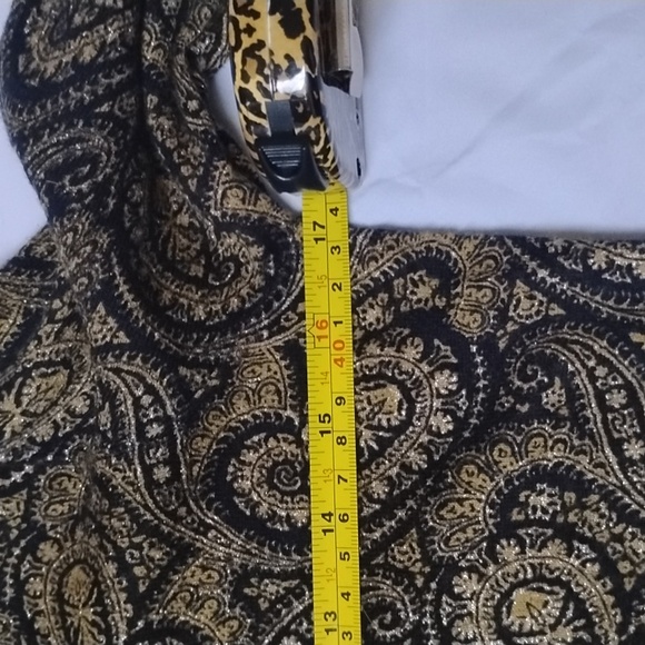 Lauren Ralph Lauren Gold Paisley Dressy Classic Elegance Woman's Sweater Top - Picture 13 of 13